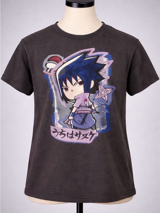 Ripple Junction Other - Naruto Sasuke Uchiha Anime Graphic T-Shirt Youth Gray Manga Ninja Tee medium